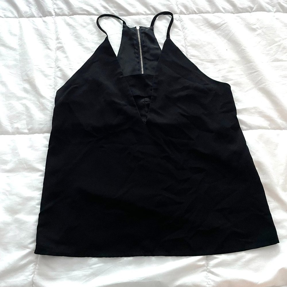 Forever 21 Black Deep V-Neck Tank Top